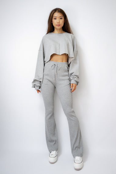 Lila Ribbed Knit Flare Pants