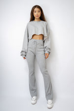 Lila Ribbed Knit Flare Pants